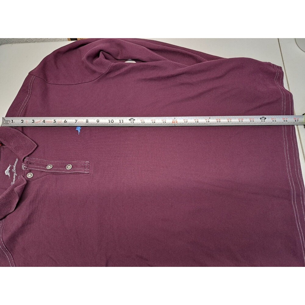 Tommy Bahama Long Sleeve Burgundy Size M Pima Cotton Polo - Picture 6 of 7